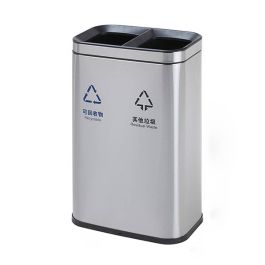Thùng rác inox 2 ngăn văn phòng