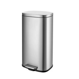 Thùng rác inox đạp chân vuông 30L
