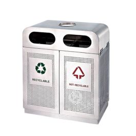 Thùng rác inox ngoài trời có gạt tàn A37-Z
