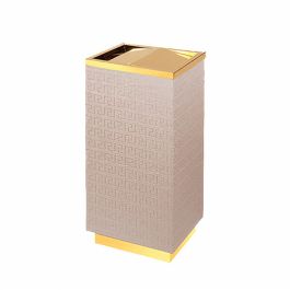 Thùng rác inox trang trí bọc giả da