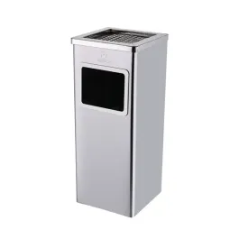 Thùng rác inox vuông có gạt tàn