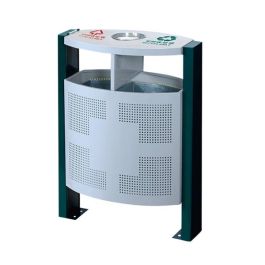 Thùng rác ngoài trời 2 ngăn đế cao