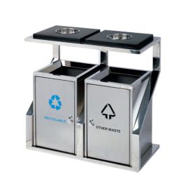 Thùng rác ngoài trời 2 ngăn 