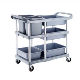 Xe đẩy dọn bàn nhựa khung nhôm