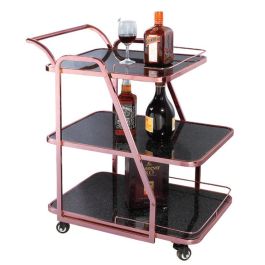Xe đẩy rượu cao cấp bằng kính và inox