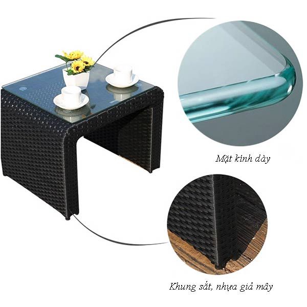 Bàn hồ bơi mây nhựa - hình 4