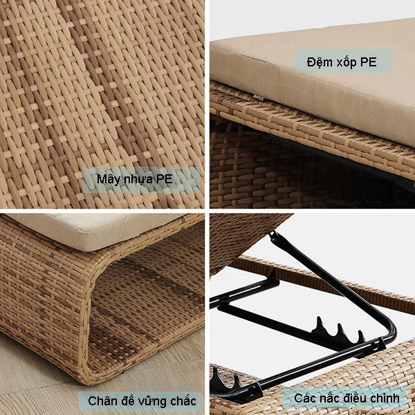 Ghế hồ bơi nhựa giả mây - hình 6
