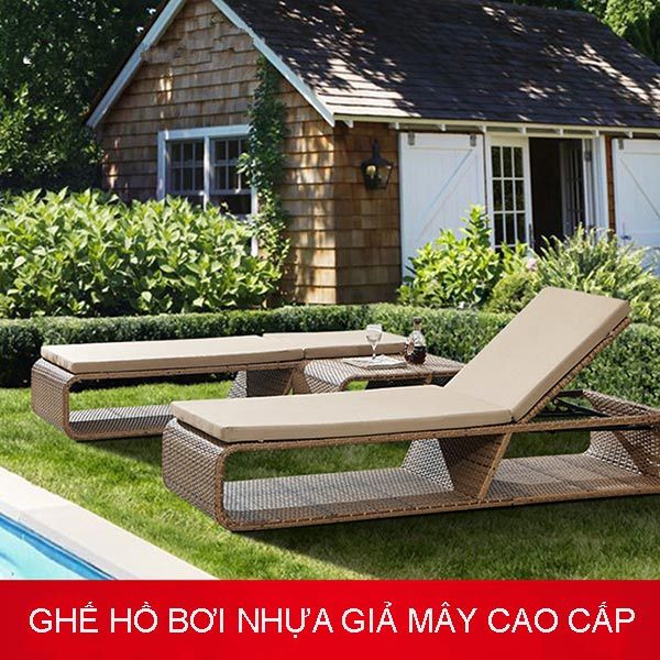 Ghế hồ bơi nhựa giả mây - hình 5