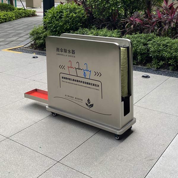 Hộp lau nước trên ô dù bằng inox - hình 5