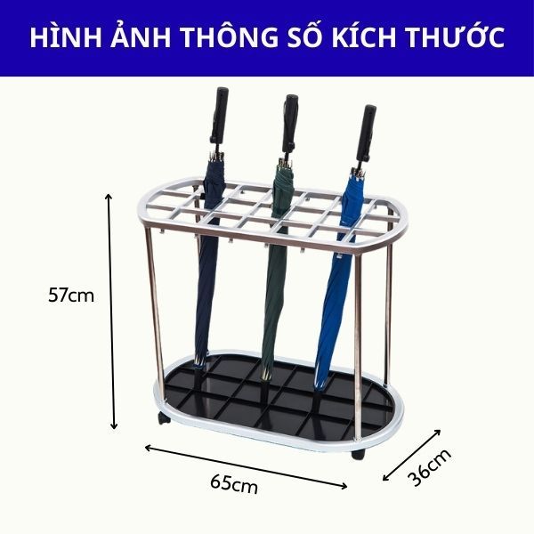 Kệ đựng dù inox 21 ô cắm - hình 4