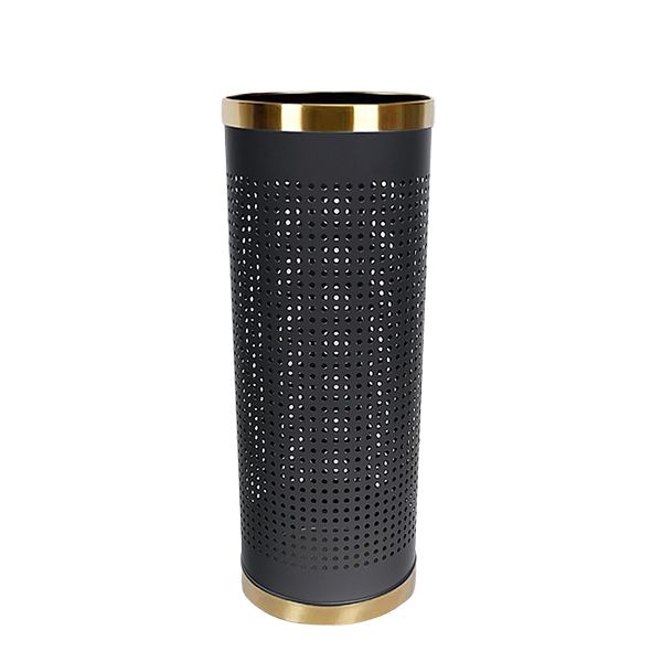Ống cắm ô dù thép sơn tĩnh điện viền inox vàng - hình 2