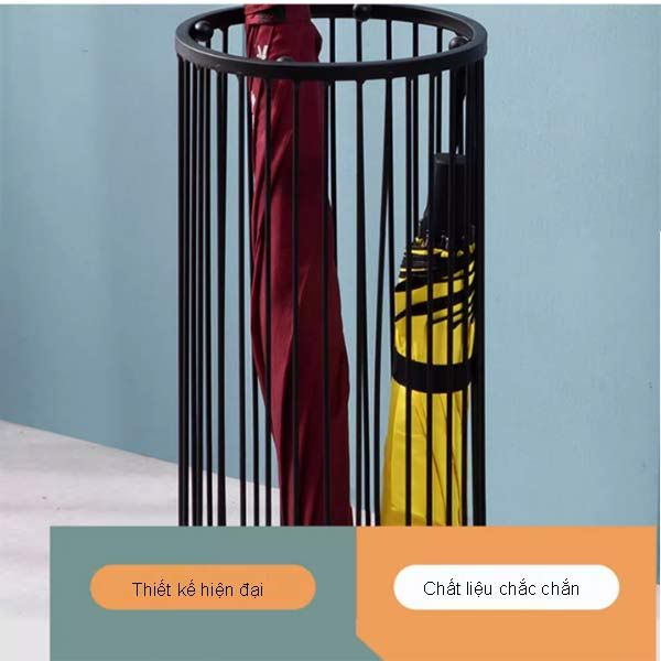 Sọt cắm ô dù màu đen nan thẳng - hình 6