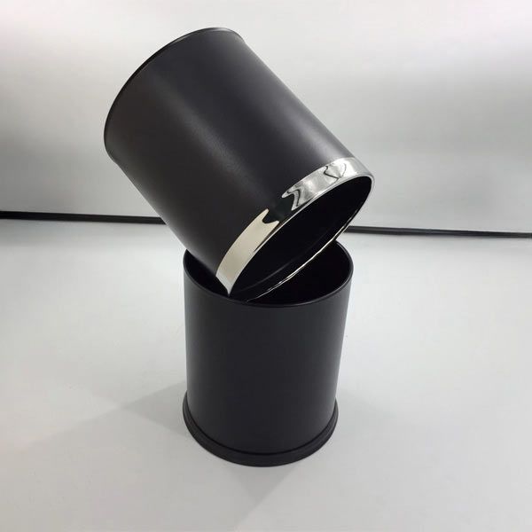 Sọt rác nhựa 2 lớp màu đen - hình 3