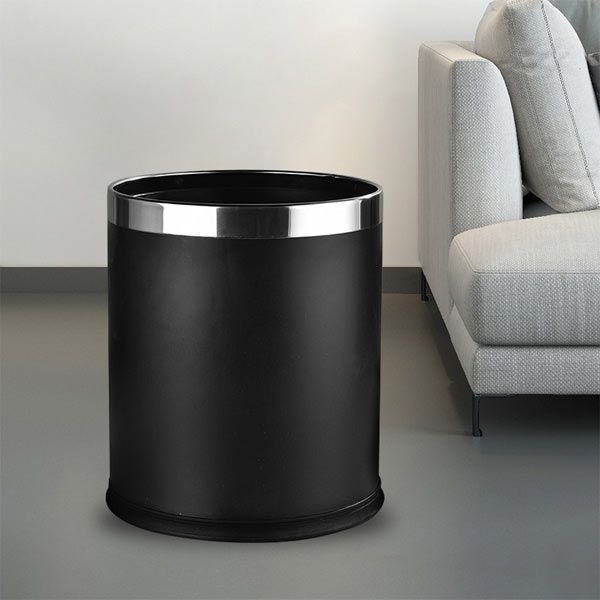Sọt rác nhựa 2 lớp màu đen - hình 4