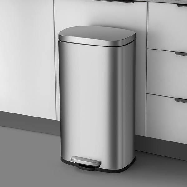 Thùng rác inox đạp chân vuông 20L - hình 3