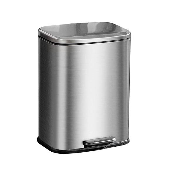 Thùng rác inox đạp chân vuông 6L - hình 2