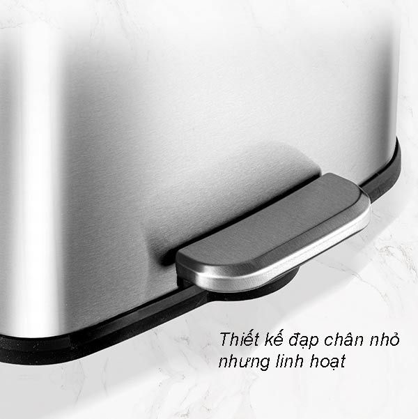 Thùng rác inox đạp chân vuông 6L - hình 6