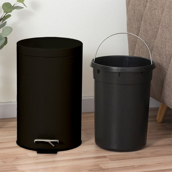 Thùng rác inox đen đạp chân - hình 4