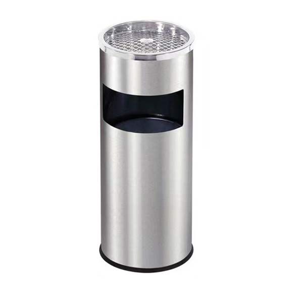 Thùng rác inox có gạt tàn tròn Ø25cm - hình 2