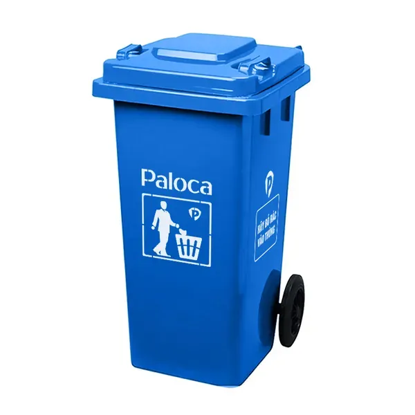 Thùng sọt đựng rác nhựa công cộng 120l lít có nắp, bánh xe giá rẻ - hình 2