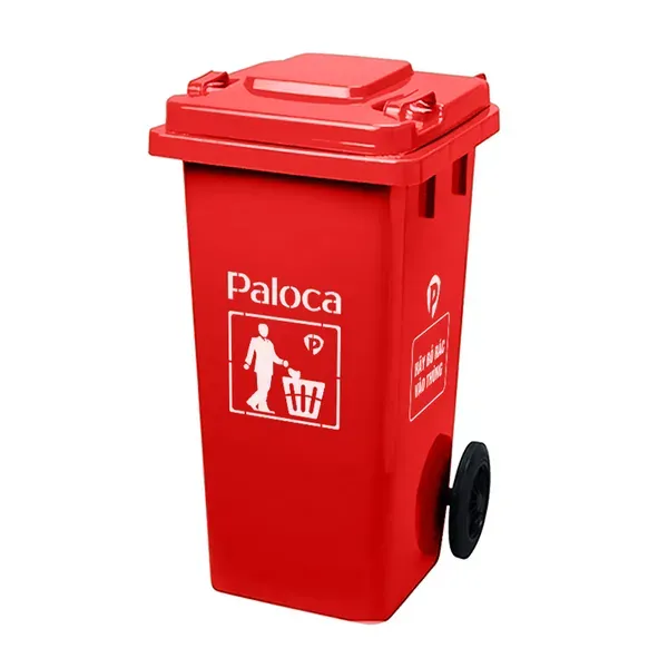 Thùng sọt đựng rác nhựa công cộng 120l lít có nắp, bánh xe giá rẻ - hình 3