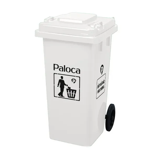 Thùng sọt đựng rác nhựa công cộng 120l lít có nắp, bánh xe giá rẻ - hình 5