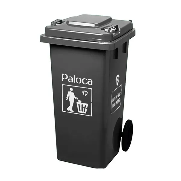 Thùng sọt đựng rác nhựa công cộng 120l lít có nắp, bánh xe giá rẻ - hình 6