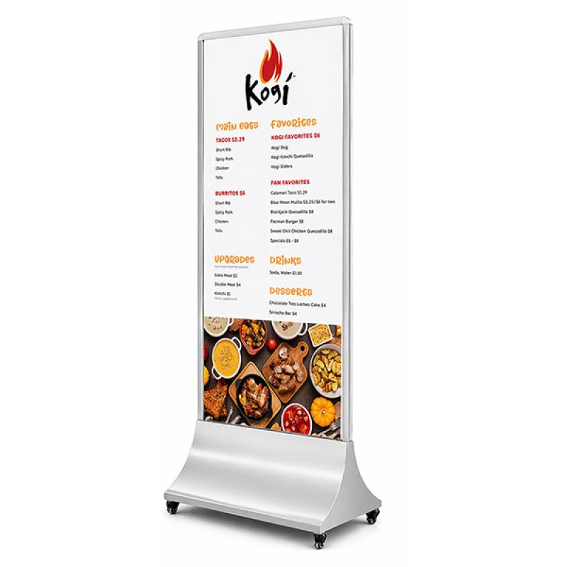 Bảng Standee di động inox trắng
