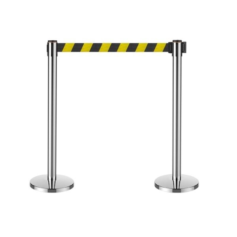 Cột chắn inox dây rút màu vàng đen