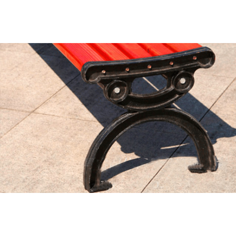 Chân ghế băng công viên bằng gỗ không tựa được làm từ gang đúc nguyên khối