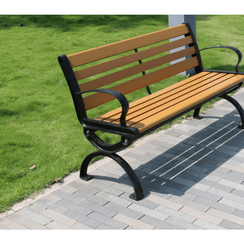 Ghế dài công viên composite có tựa phù hợp với nhiều không gian sân vườn 