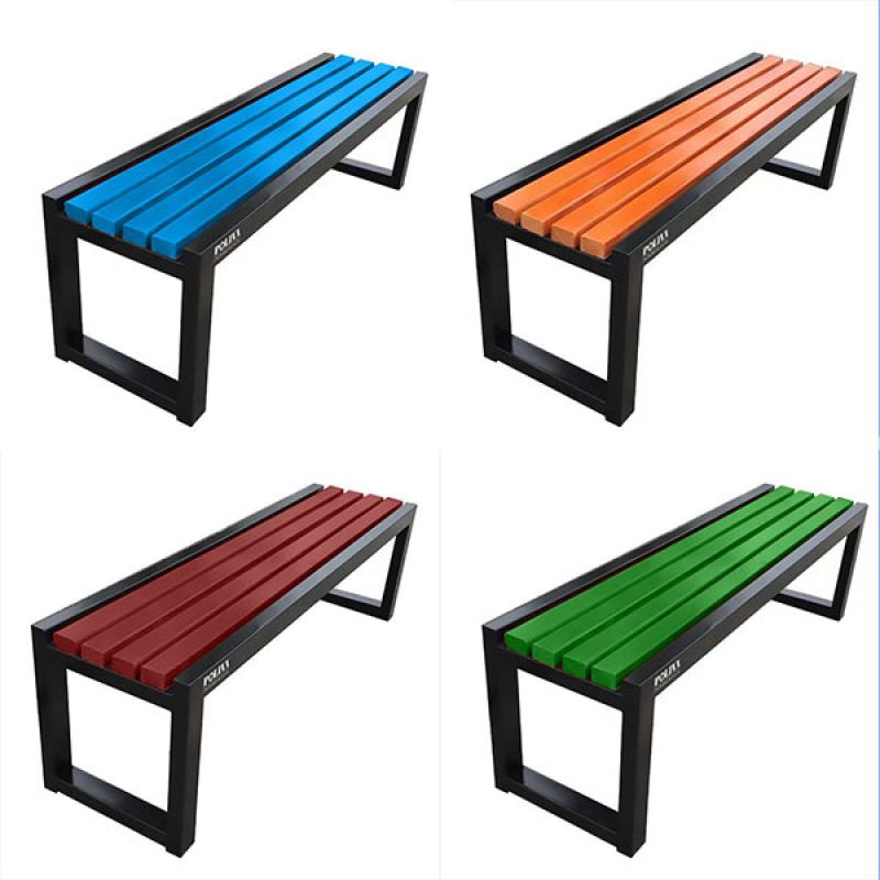 Ghế dài ngoài trời nan nhựa nhiều màu