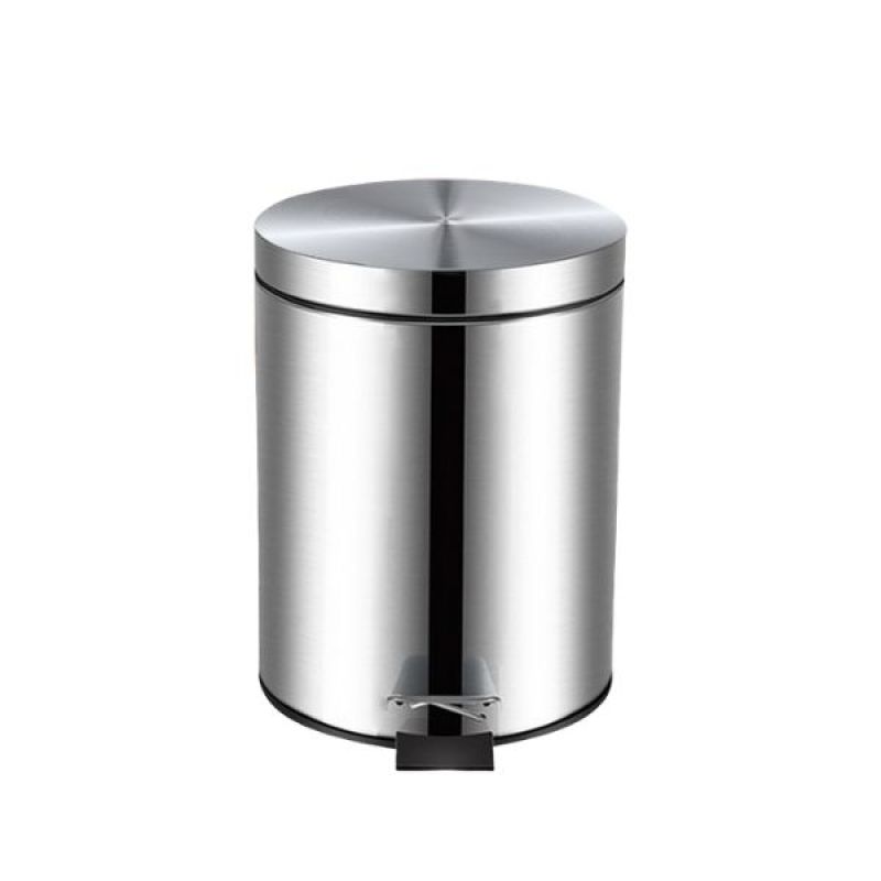 Thùng rác inox 304 đạp chân tròn 5L cao cấp, độ bền cao