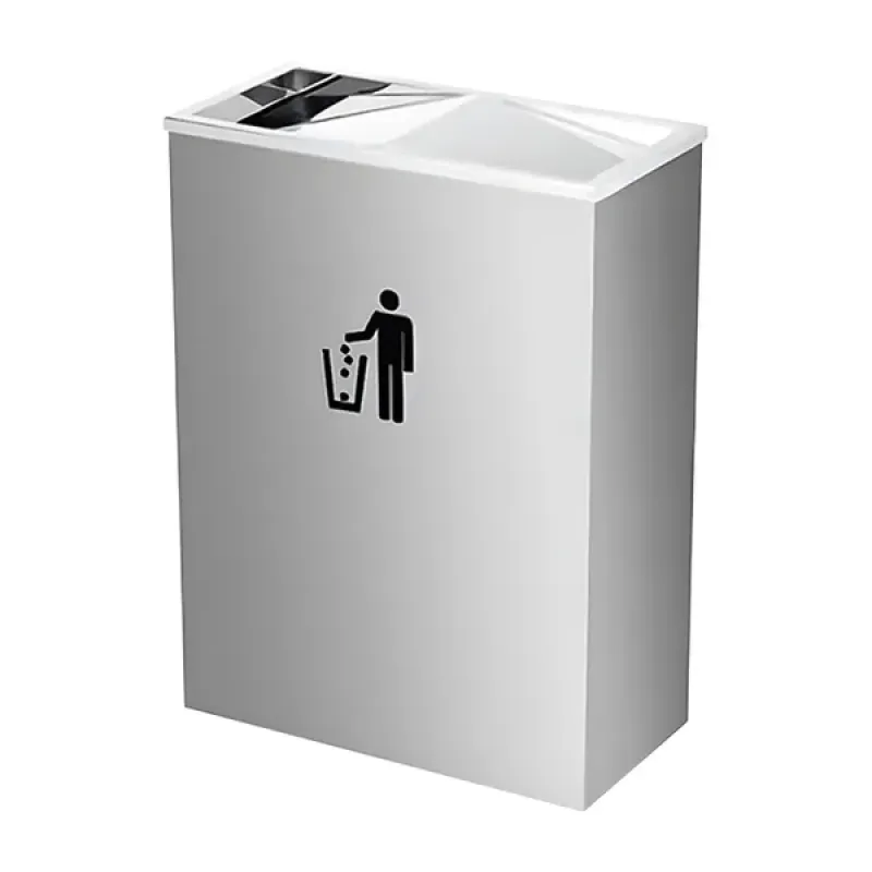 Thùng rác inox chữ nhật nắp bập bênh