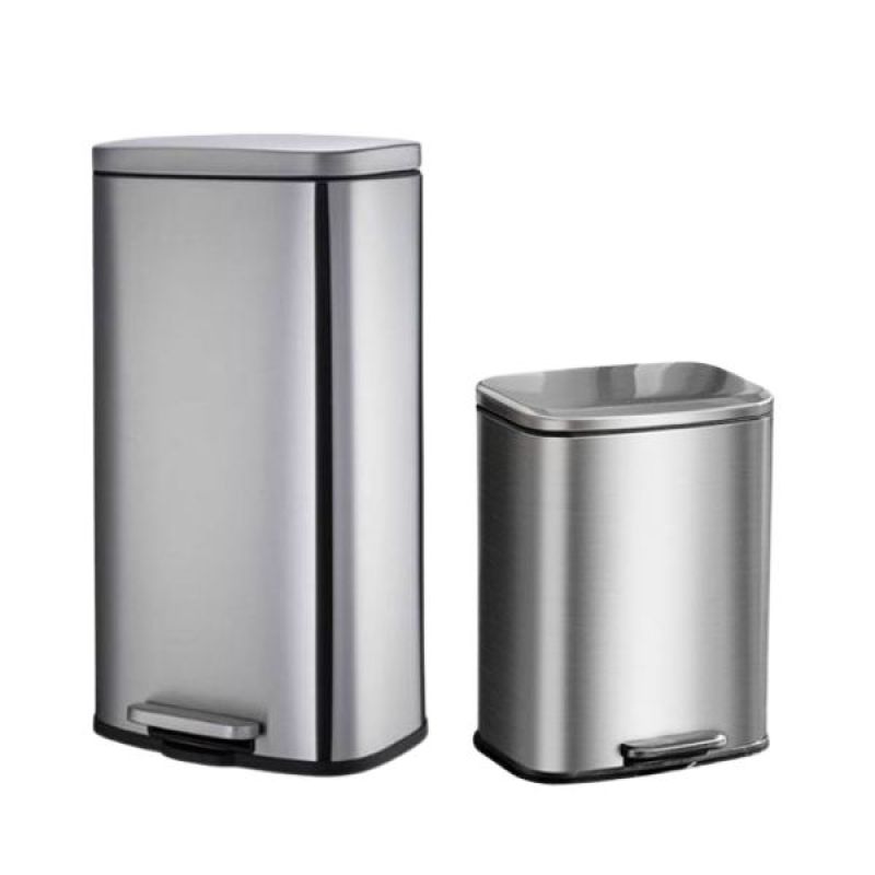 Thùng rác inox đạp chân vuông mẫu mới