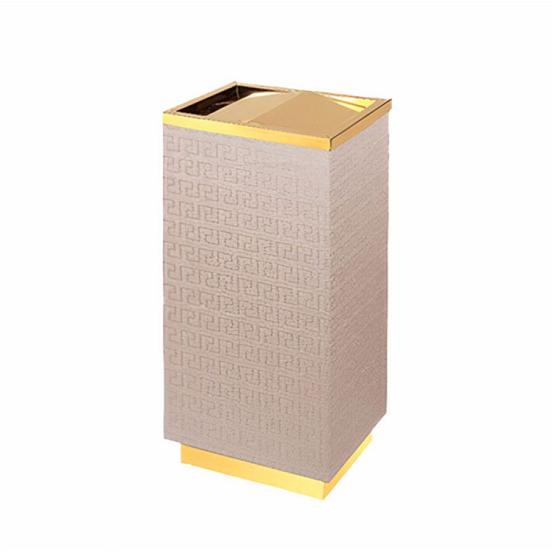 Thùng rác inox trang trí bọc giả da