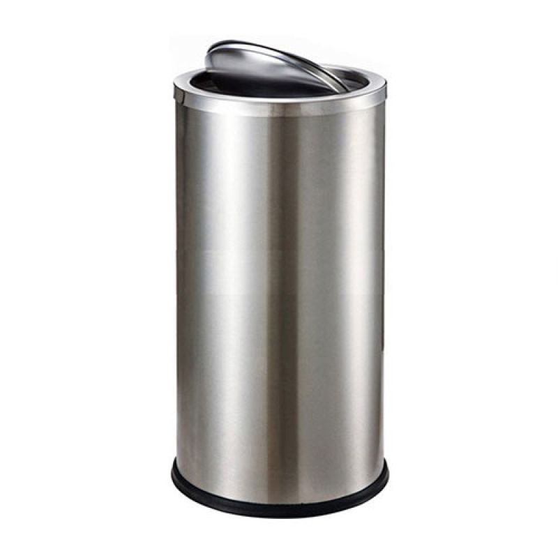 Thùng rác inox tròn nắp lật Ø25cm