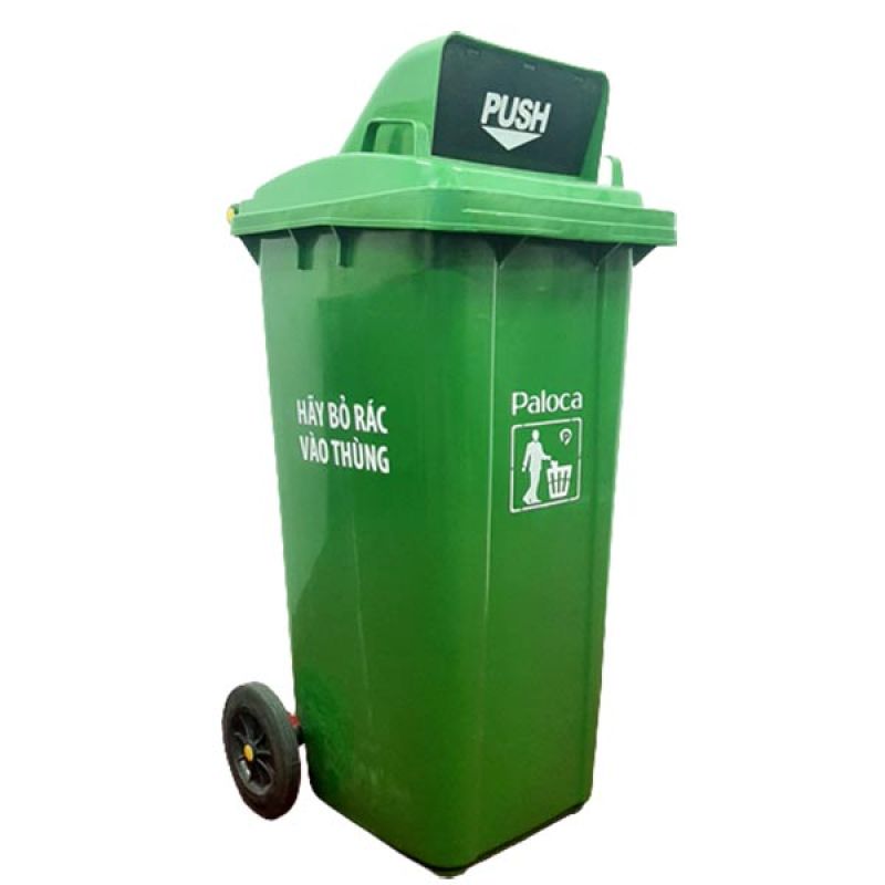 Thùng rác nhựa 120L nắp đẩy Paloca giá rẻ thị trường
