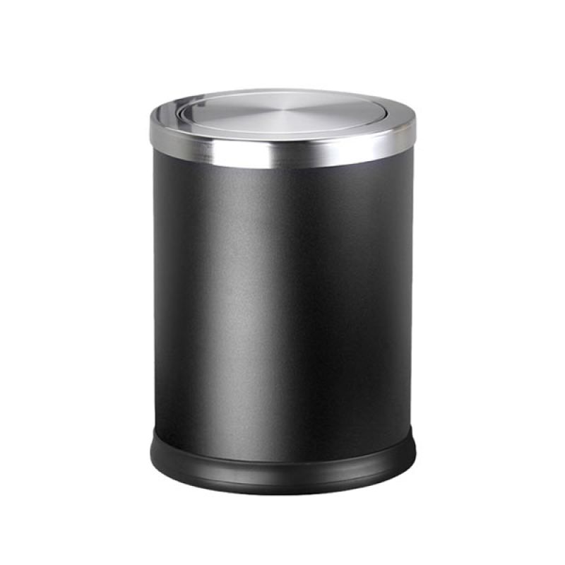 Thùng rác thép sơn đen nắp lật Ø25