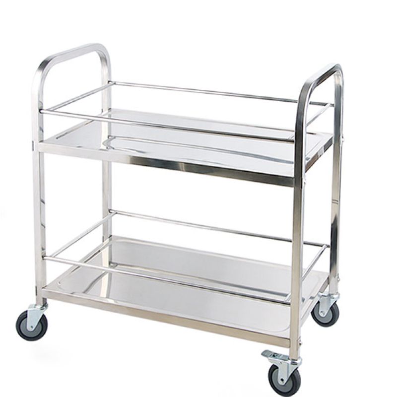 Xe đẩy thức ăn 2 tầng inox