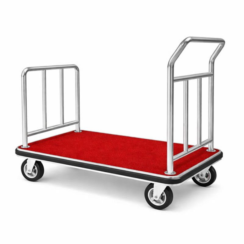 Xe kéo hành lý chữ U inox trắng