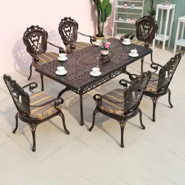 Bộ bàn ghế nhôm đúc có tay vịn hoàng gia PTBGN-4