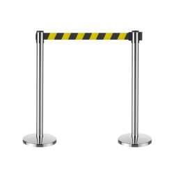 Cột chắn inox dây rút màu vàng đen