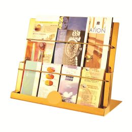Giá để tạp chí inox vàng cỡ lớn