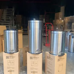 Thanh lý thùng rác inox đạp chân tròn nhiều dung tích
