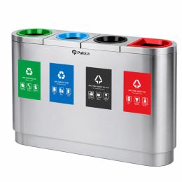 Thùng phân loại rác bằng inox 4 ngăn