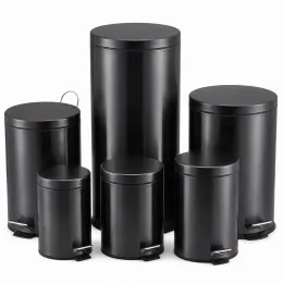 Thùng rác inox đen đạp chân
