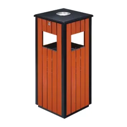 Thùng rác gỗ có gạt tàn thuốc