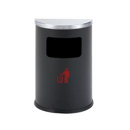 Thùng rác inox bán nguyệt đen