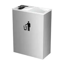 Thùng rác inox chữ nhật nắp bập bênh